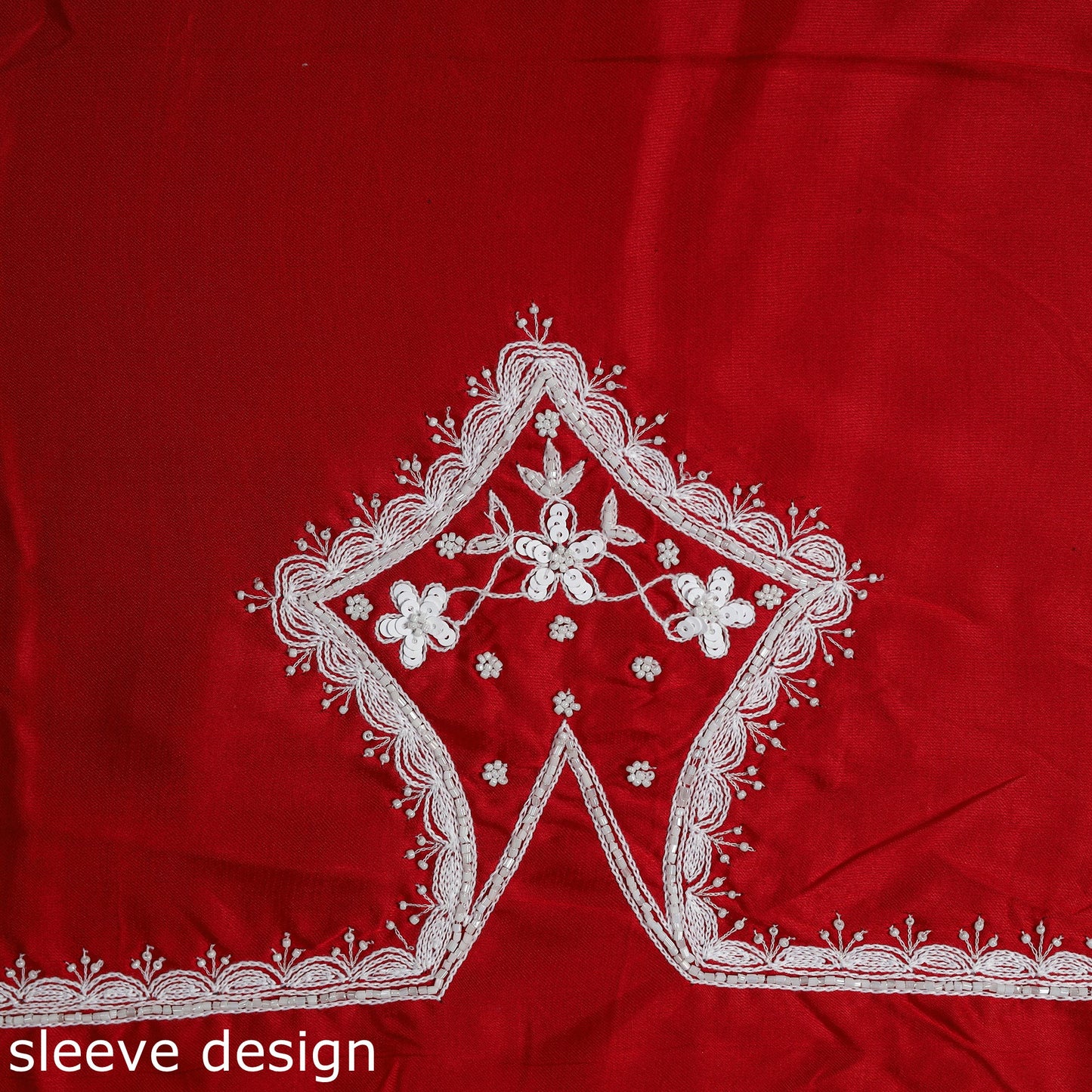 Buy Red Hand Embroidery Modal Silk Kurta Material