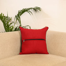 Red - hand kalamkari cushion cover 21 - handcrafted