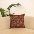 Red - hand kalamkari cushion cover 29 - handcrafted