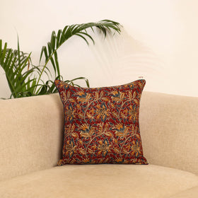 Red - hand kalamkari cushion cover 29 - handcrafted