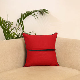 Red - hand kalamkari cushion cover 33 - handcrafted
