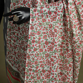 Red - hand mul cotton sanganeri dupatta 14 - handcrafted