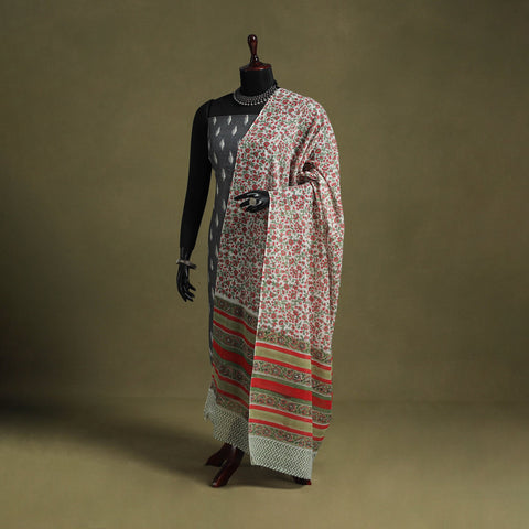 Red - hand mul cotton sanganeri dupatta 14 - handcrafted