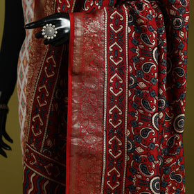 Hand natural dyed dola silk zari border dupatta