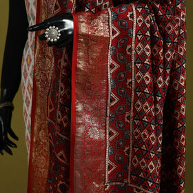 Hand natural dyed dola silk zari border dupatta