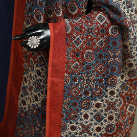 Hand natural dyed linen dupatta with tassels 17