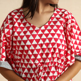 Buy Hand Printed Cotton Kaftan & Pyjama Night Suit Set Online at iTokri.com