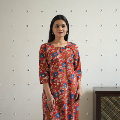 Buy Hand Block Printed Cotton Straight Bagru Kurta