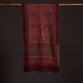  Ajrakh Hand Block Printed Pure Woolen Stole 