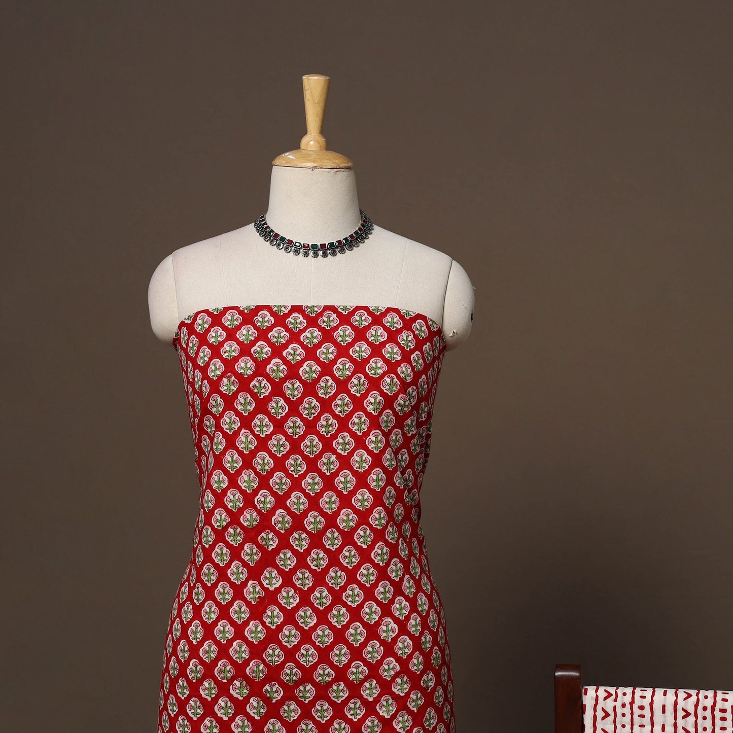 Hand sanganeri cotton 3pc unstitched dress material 06