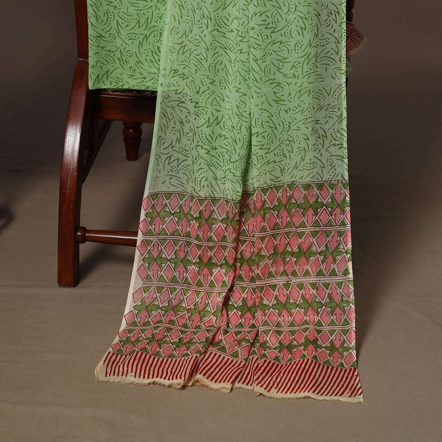 Hand sanganeri cotton 3pc unstitched dress material 07