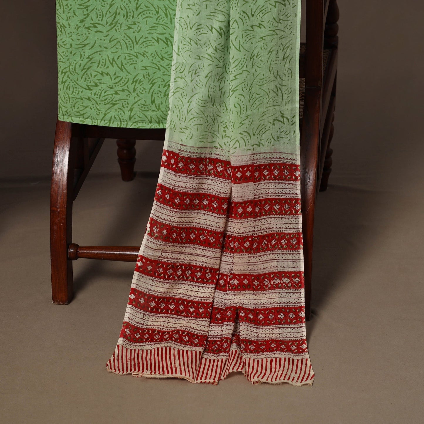 Hand sanganeri cotton 3pc unstitched dress material 08