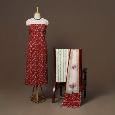 Hand sanganeri cotton 3pc unstitched dress material 10