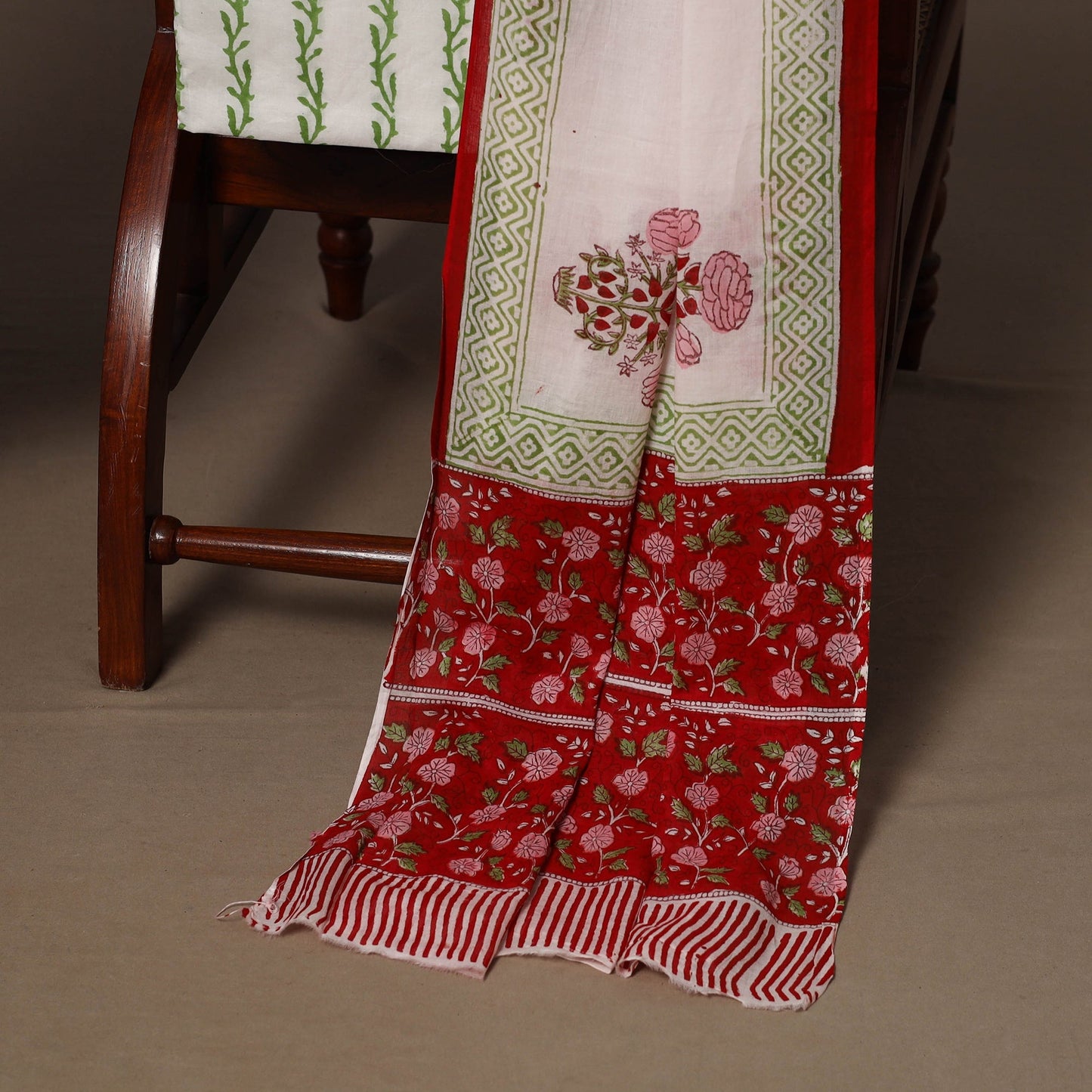 Hand sanganeri cotton 3pc unstitched dress material 10