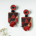 Buy Handcrafted Ajrakh Print Beadwork Earrings Online at iTokri.com