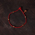 Red Handcrafted Bead & Thread Work Patwa Anklet
