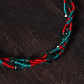 Red Handcrafted Bead & Thread Work Patwa Anklet
