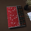 Red Handcrafted Bengal Kantha Work File Folder