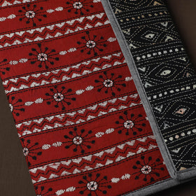 Red Handcrafted Bengal Kantha Work File Folder