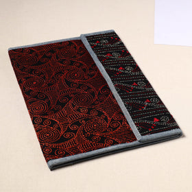 Red Handcrafted Bengal Kantha Work File Folder
