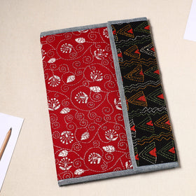 Red Handcrafted Bengal Kantha Work File Folder