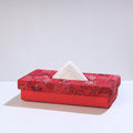 Red Bengal Kantha Work Handcrafted Tissue Box 