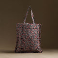 Red - handcrafted cotton frill jhola bag 09