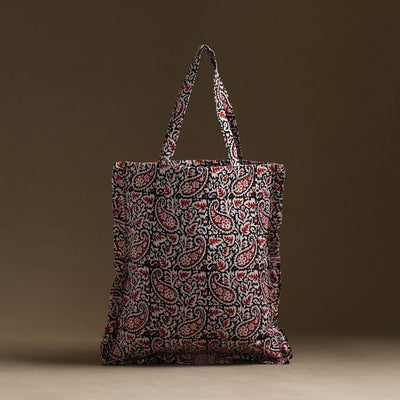 Red - handcrafted cotton frill jhola bag 09