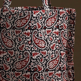 Red - handcrafted cotton frill jhola bag 09