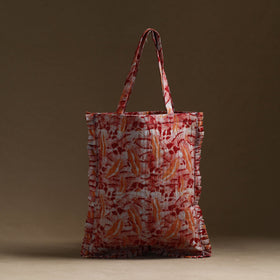 Red - handcrafted cotton frill jhola bag 17