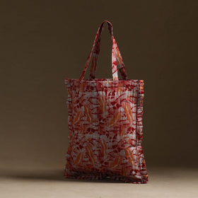 Red - handcrafted cotton frill jhola bag 17