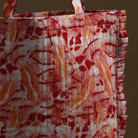 Red - handcrafted cotton frill jhola bag 17