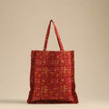 Red - handcrafted cotton frill jhola bag 26