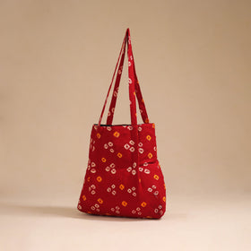 Red - handcrafted cotton jhola bag 01