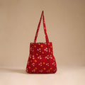 Red - handcrafted cotton jhola bag 01
