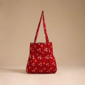 Red - handcrafted cotton jhola bag 01