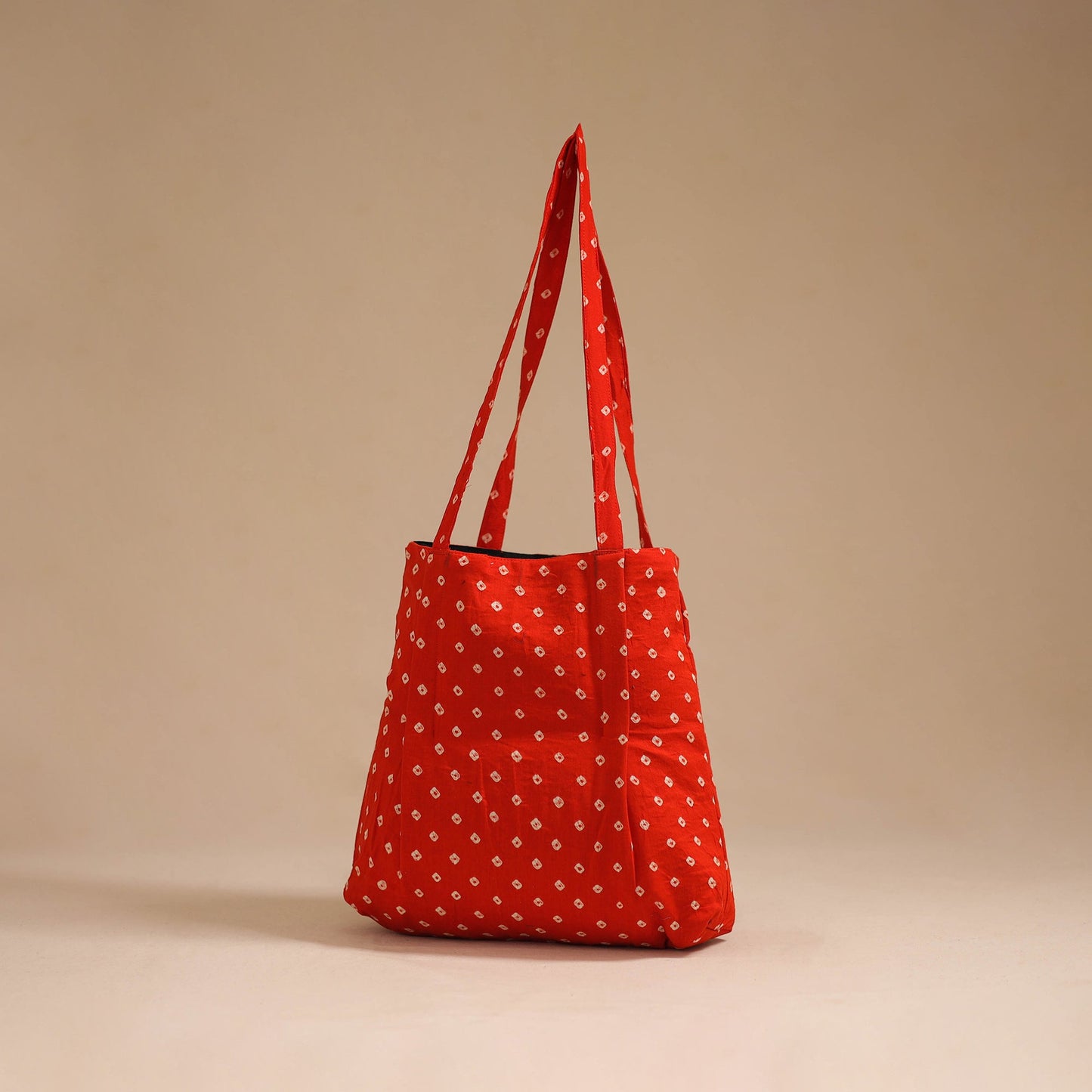Red - handcrafted cotton jhola bag 03