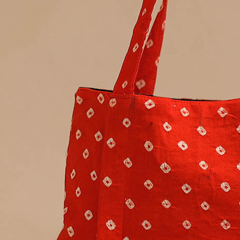Red - handcrafted cotton jhola bag 03
