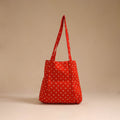 Red - handcrafted cotton jhola bag 03