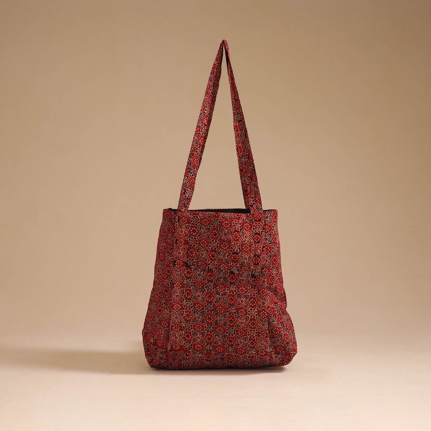 Red - handcrafted cotton jhola bag 07