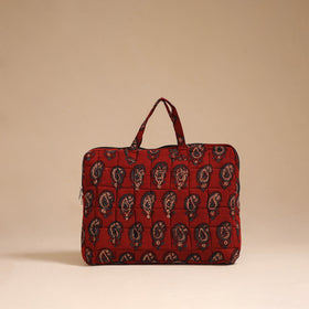 Red - handcrafted cotton quilted laptop bag 38