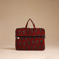 Red - handcrafted cotton quilted laptop bag 38
