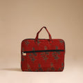 Red - handcrafted cotton quilted laptop bag 48