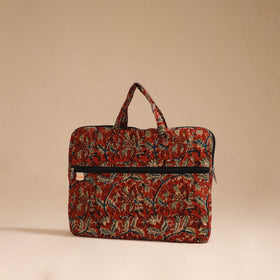 Red - handcrafted cotton quilted laptop bag 56