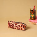 Red - handcrafted cotton quilted pencil pouch 07
