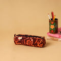 Red - handcrafted cotton quilted pencil pouch 19