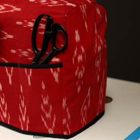 Red Handcrafted Cotton Sewing Machine Cover 