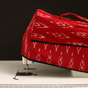 Red Handcrafted Cotton Sewing Machine Cover 
