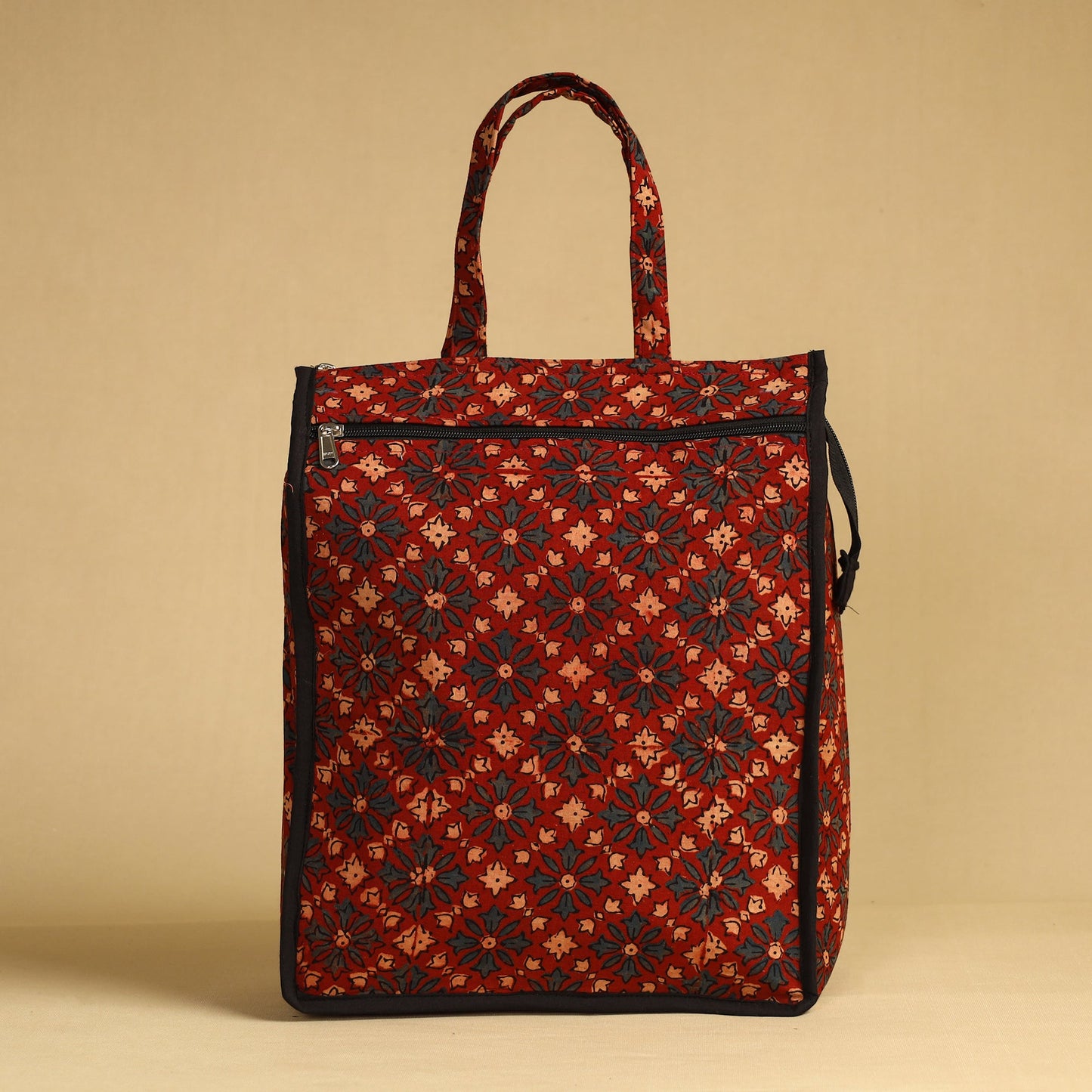 Red Handcrafted Cotton Shopping Bag 13