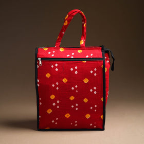 Red Handcrafted Cotton Shopping Bag 15
